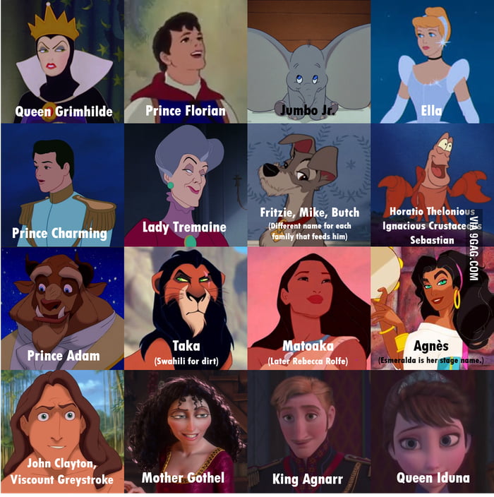 Real names of Disney characters - 9GAG