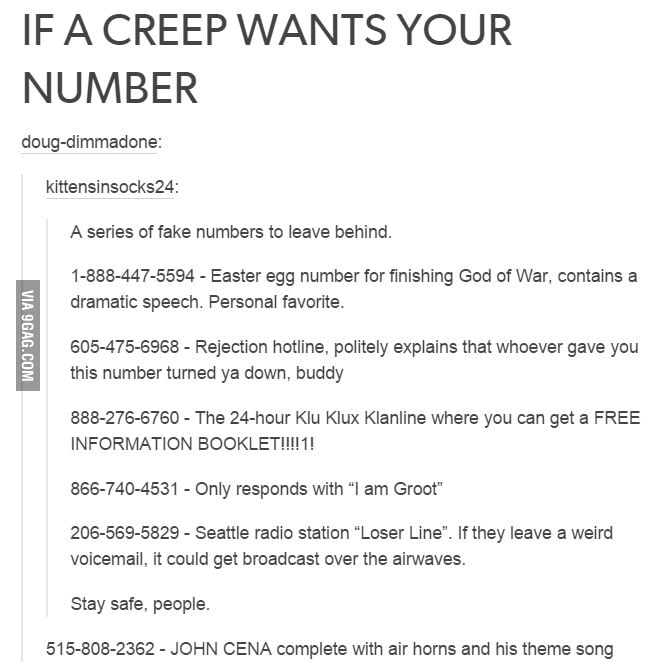 778-330-2389 is a rick roll number. - 9GAG