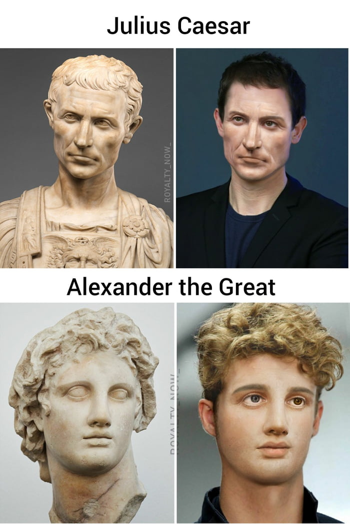 This is what Julius Caesar and Alexander the Great looked like 9GAG