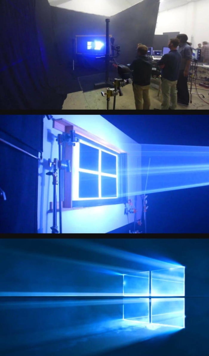 The windows wallpaper was made irl 9GAG