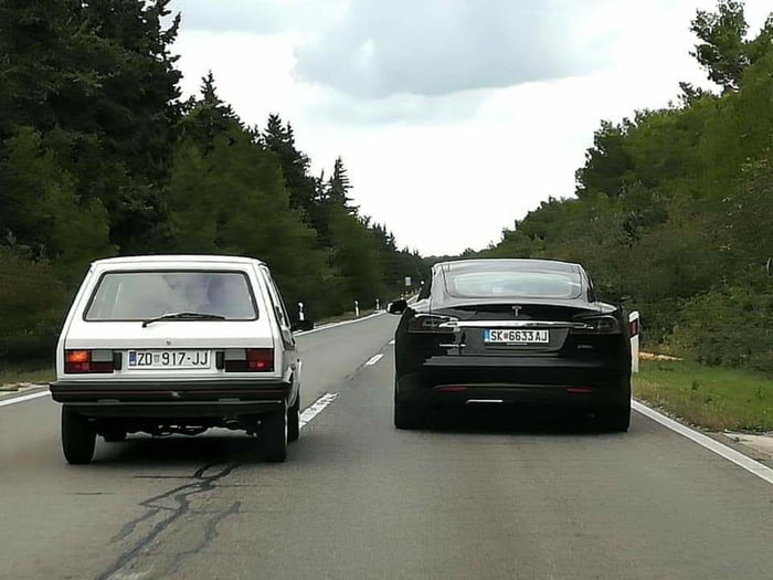 Yugo vs Tesla - 9GAG