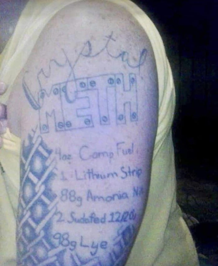 Meth recipe tattoo 9GAG