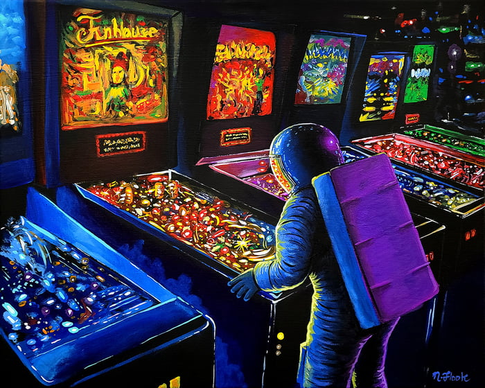 "Pinball Wizard" My latest acrylic painting. Hope you folks dig it