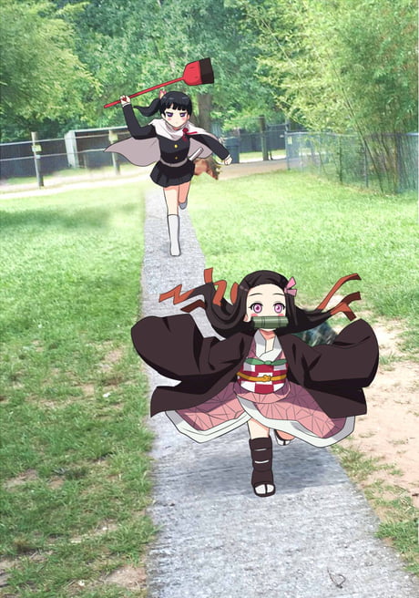 Nezuko Running Gif Wallpaper