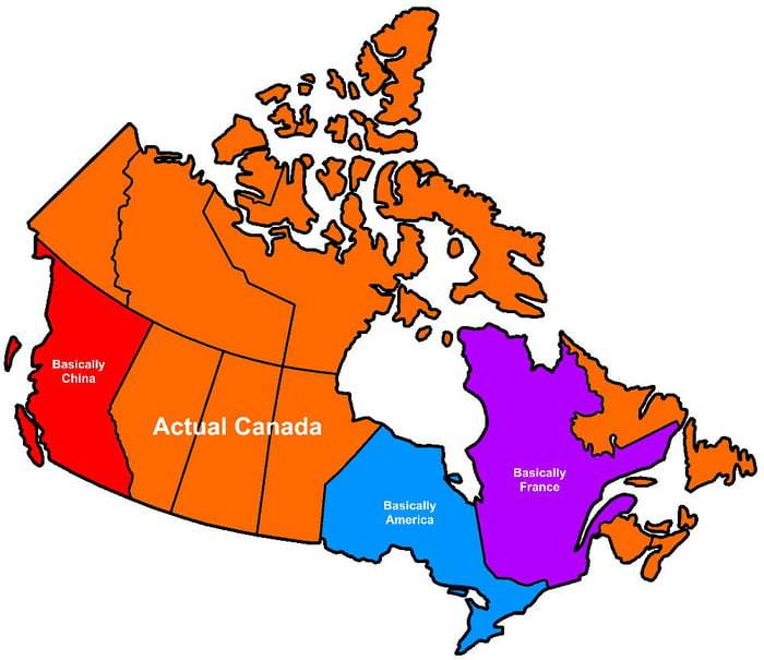 In case you never saw an honest map of Canada - 9GAG