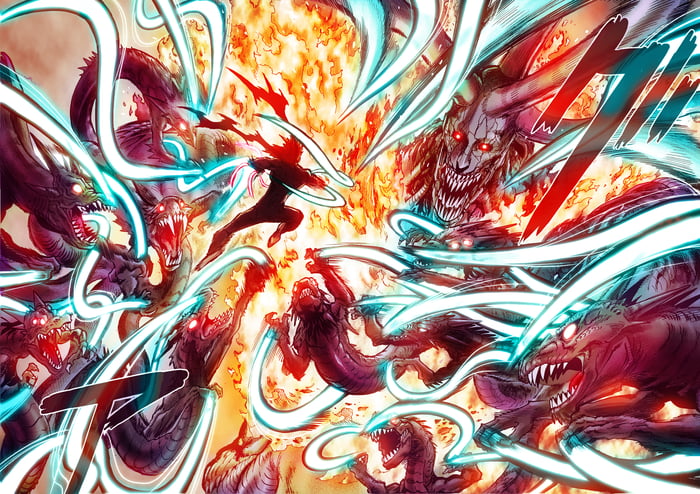 Garou vs Orochi Colorful - 9GAG