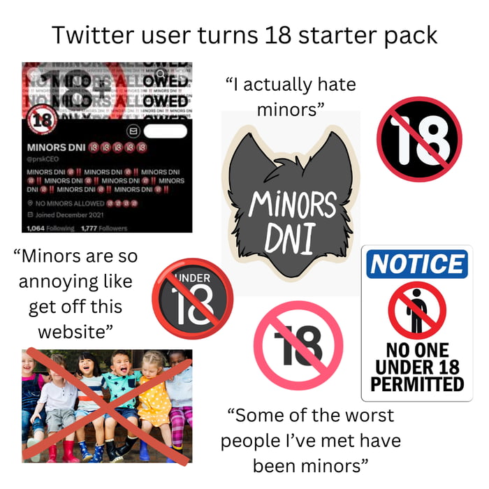 Twitter user turns 18 starter pack - 9GAG