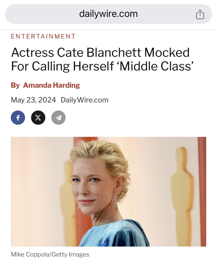 According to Cate Blanchett, a $95 million net worth puts you solidly ...