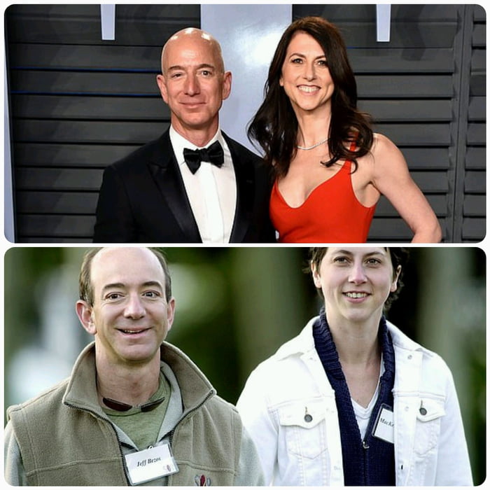 Jeff and MacKenzie Bezos, enforcing the theory that you're not ugly ...