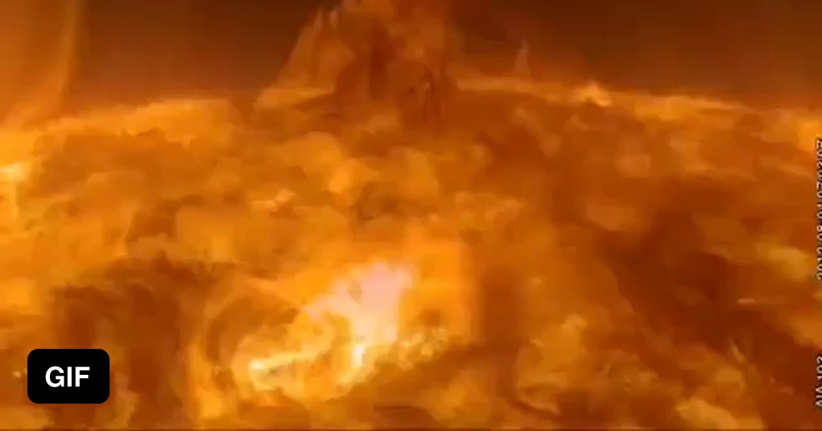 A looping magnetic field directing an arch of hot plasma into the air ...