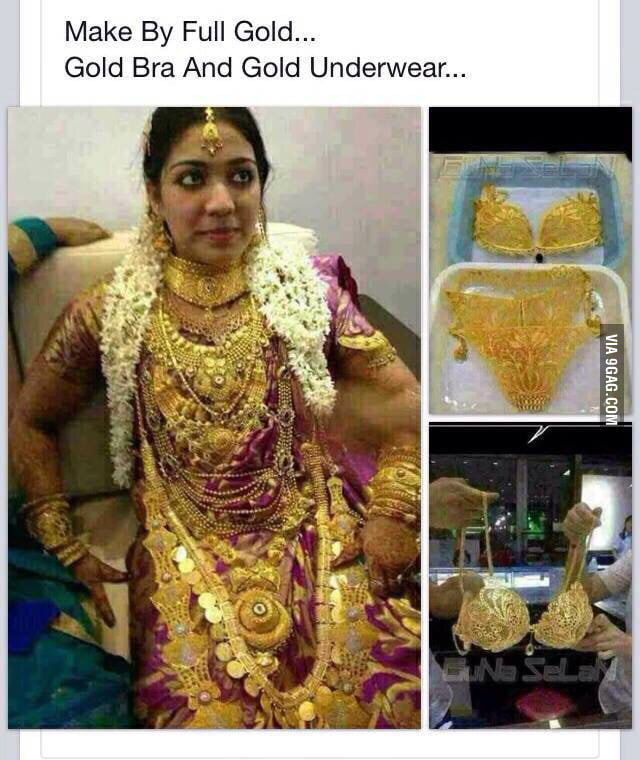 gold bra panty
