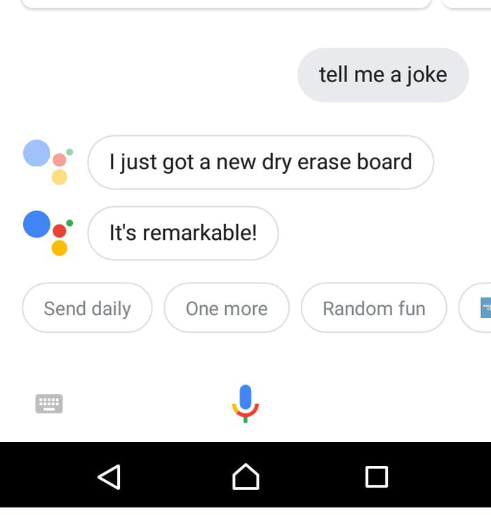 Asked Google to tell me a joke, I was surprised that the joke actually