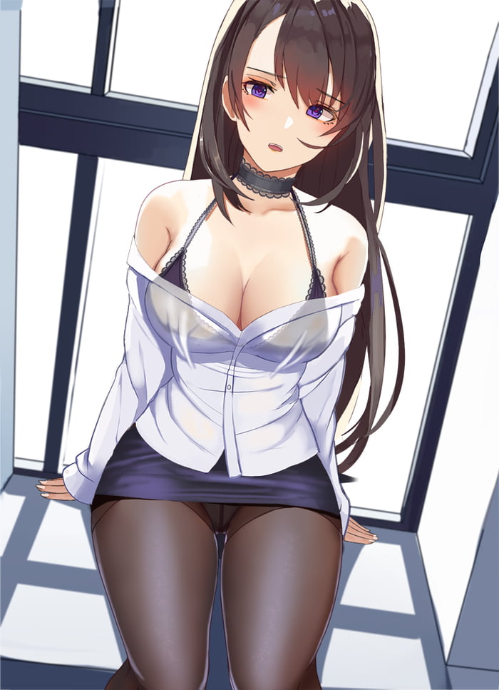 Anime lingerie secretary cute