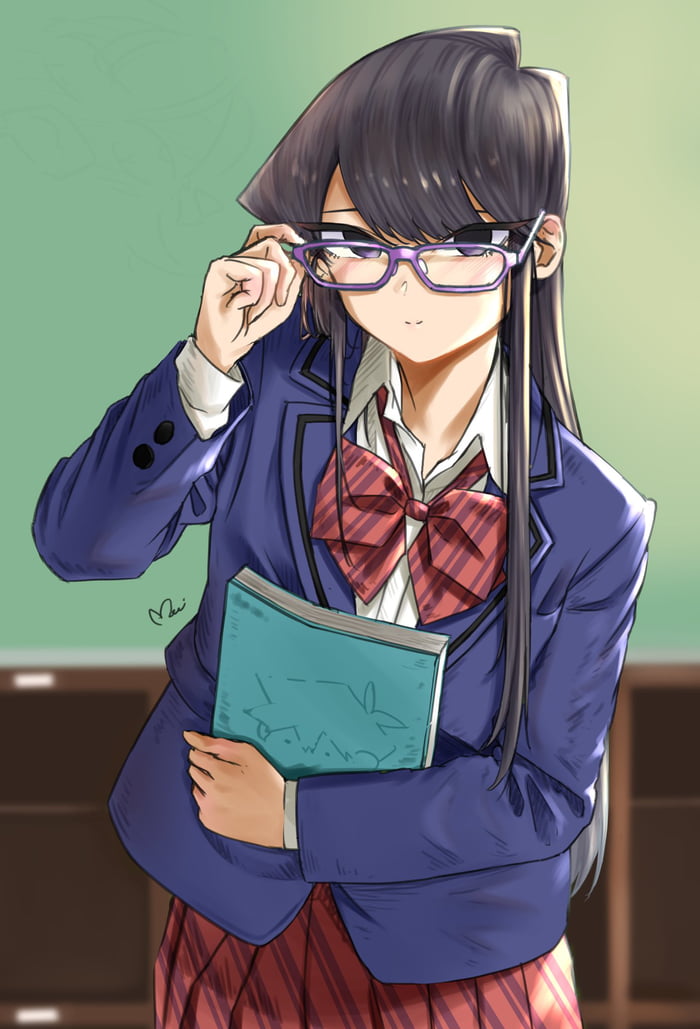 Shouko Komi wearing glasses artwork by Mi - 9GAG