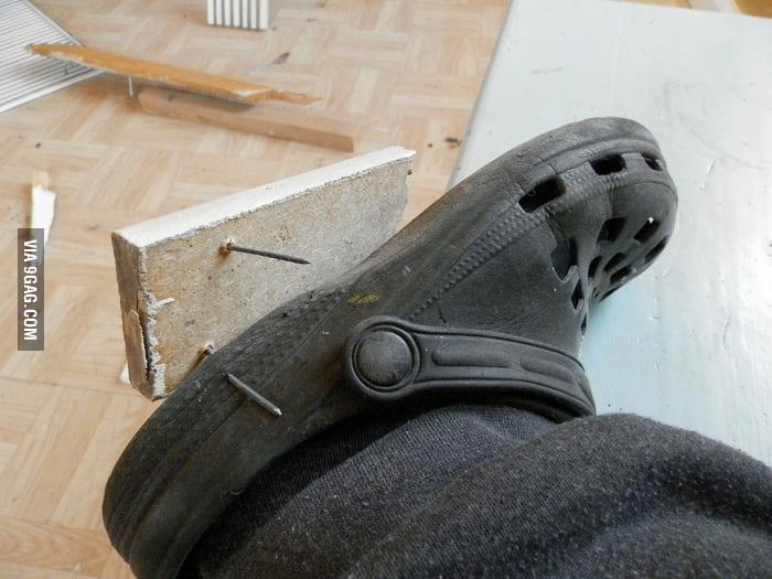 I highly recommend to use proper safety shoes while working... - 9GAG