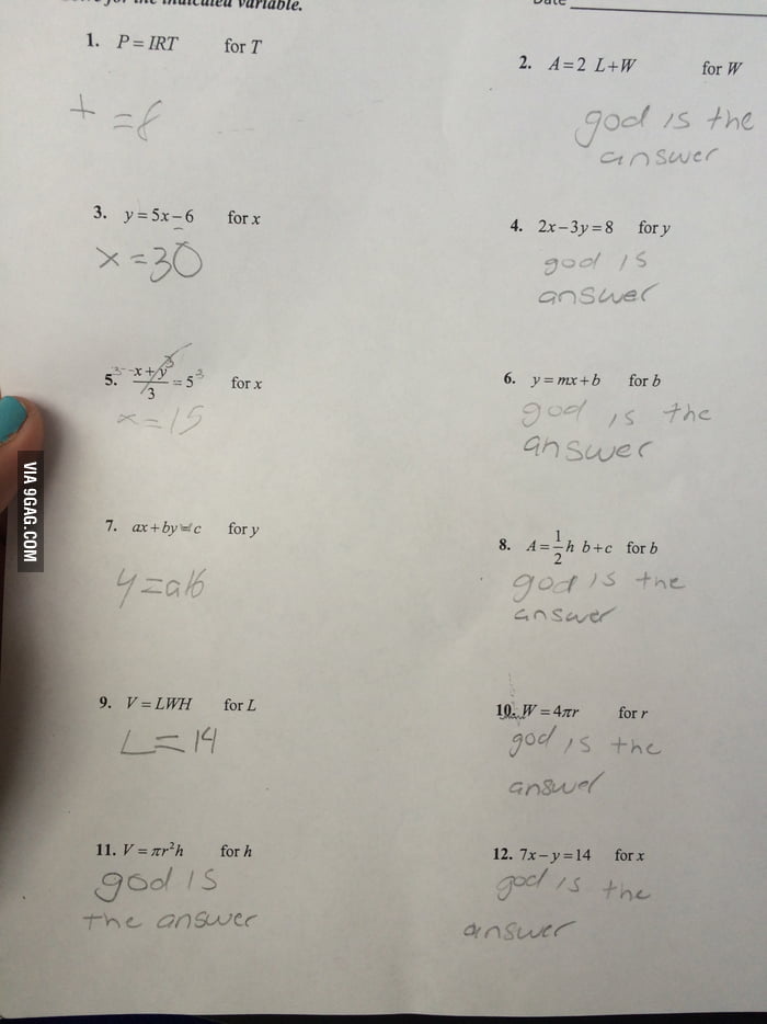 My mom is a math teacher. While grading her tests... - 9GAG