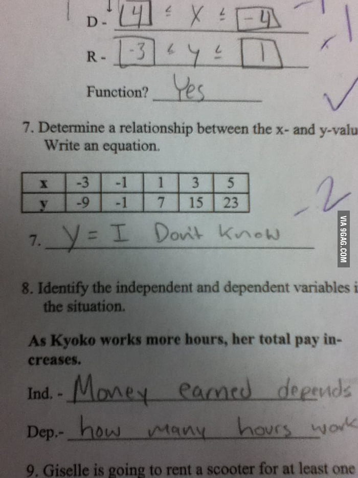 My friends a math teacher, this is one student response. - 9GAG