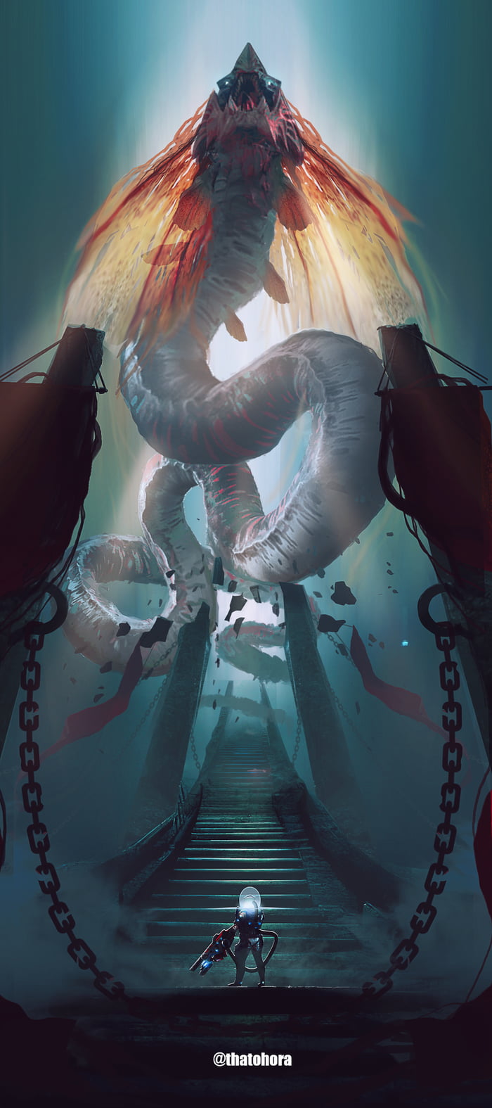 Painted this a while back, hope you like it. Would you run or fight? - 9GAG