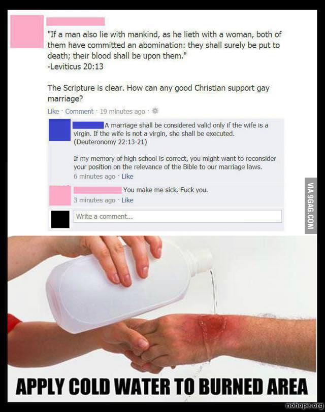 Apply cold water to the burn - 9GAG