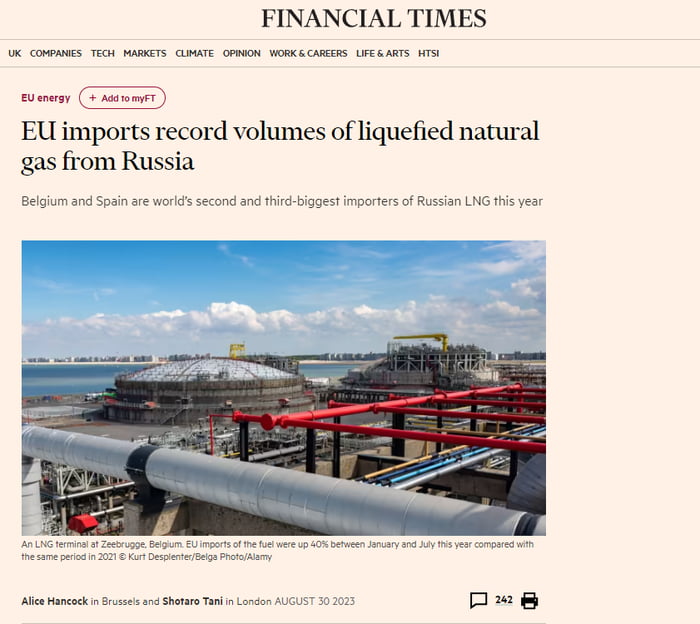 EU Imports Record Volumes Of Liquefied Natural Gas From Russia - But ...