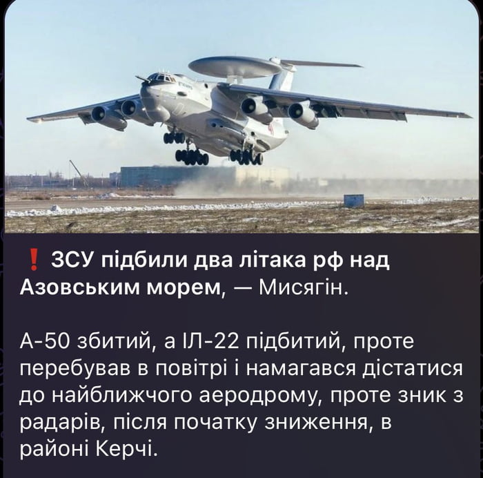 1 Out Of 3 Russian AEW&C A-50 Just Shotdown And Fall. IL-22 Was Hit ...