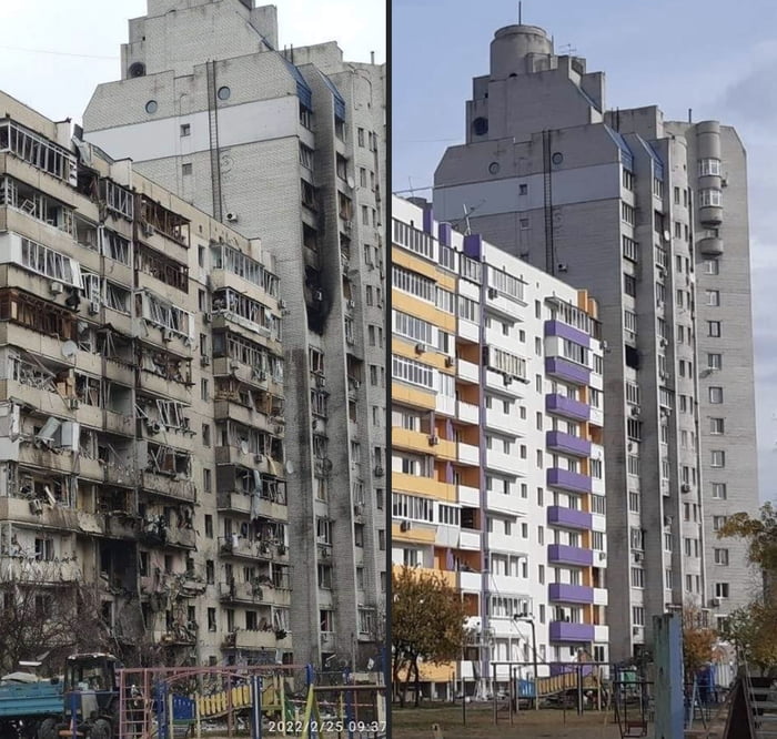 Как сейчас выглядит киев 2024 Ukraine keeps restoration while war is still in progress. Kyiv: February vs Octo