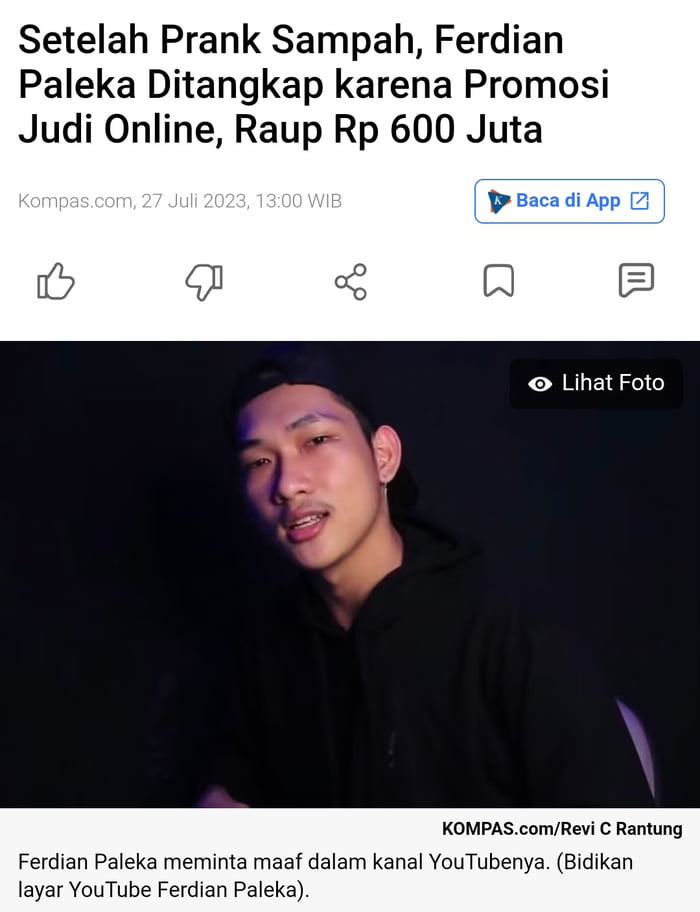 Perasaan Sering Liat Selebgram Endorse Judi Baru Tau Bisa Ditangkep