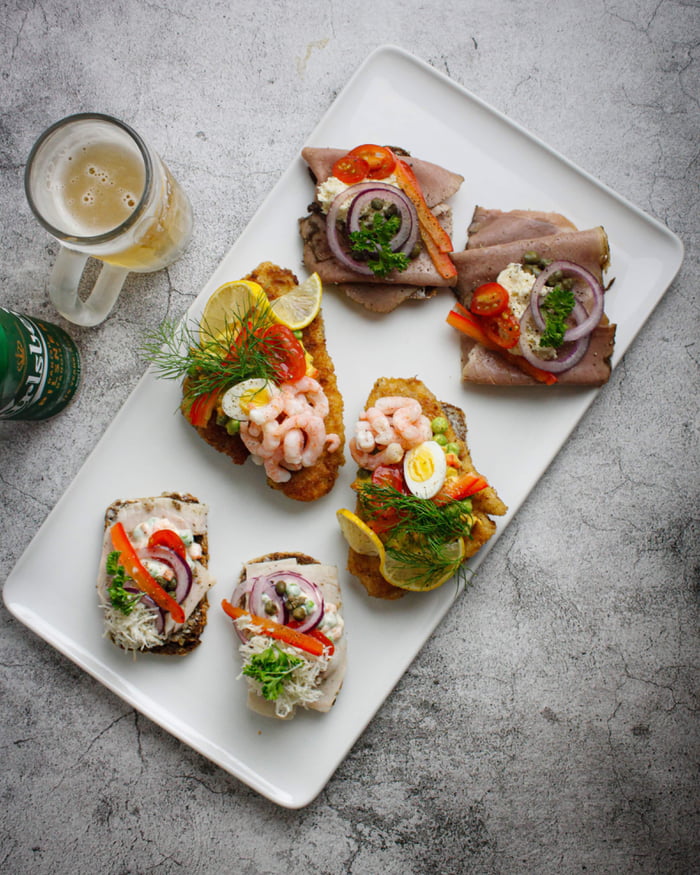 Smørrebrød Danish open face rye bread sandwiches 9GAG