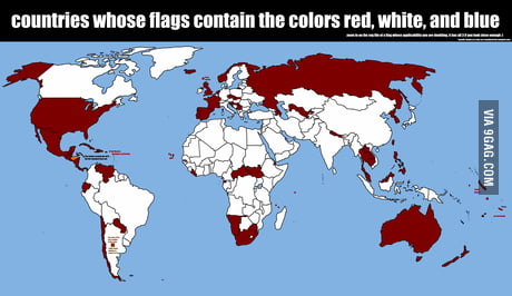 Countries Whose Flags Contain The Colors Red Blue And White 9gag