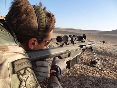 Swedish sniper with a .50 cal in Afganistan - 9GAG