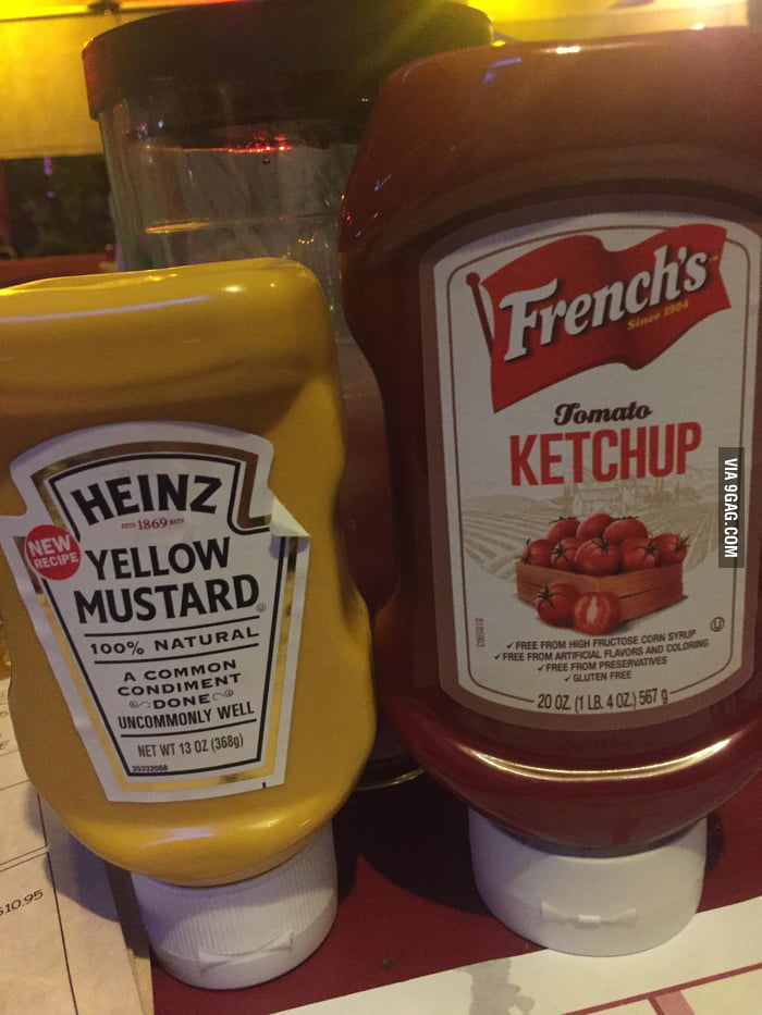 This restaurant had Heinz mustard and French's ketchup instead of Heinz