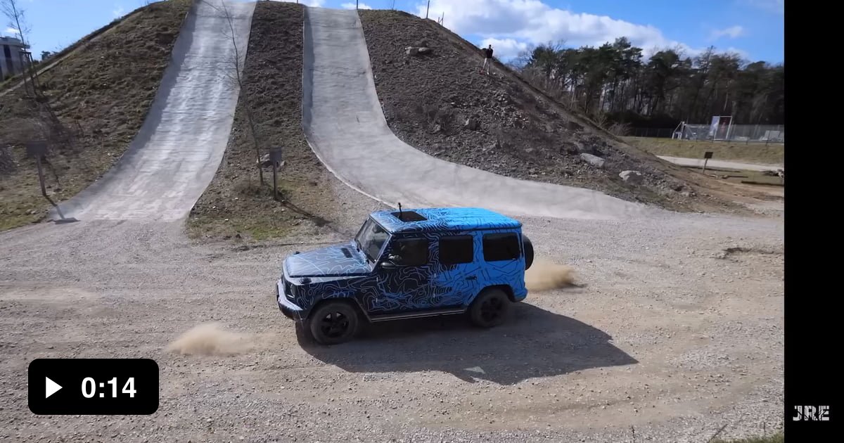 The new electric G Wagon can spin its wheels in opposite directions at the same time. 9GAG