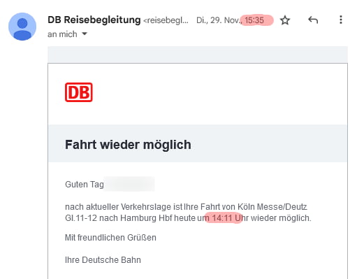 Bahn Macht Zeitreise Gag