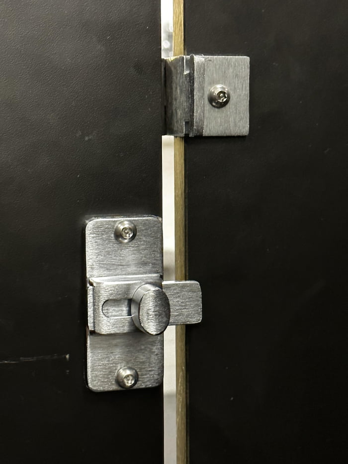 To install a bathroom stall lock 9GAG