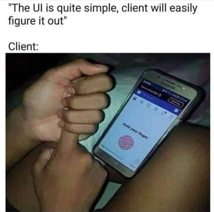 An application I work for got updated and clients are like in this meme ...