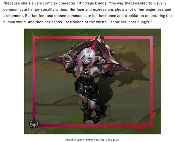 Riot S Concept Artist Explaining The Artistic And Narrative Importance Of Briar S Feet But Her