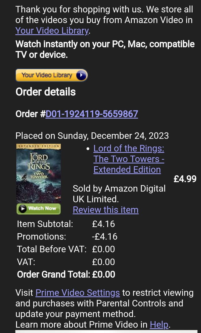Amazon gave me 5£ voucher for their Prime streaming service. I think I ...