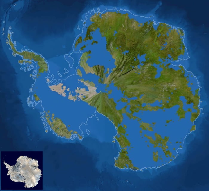 Antarctica if all ice melted - 9GAG