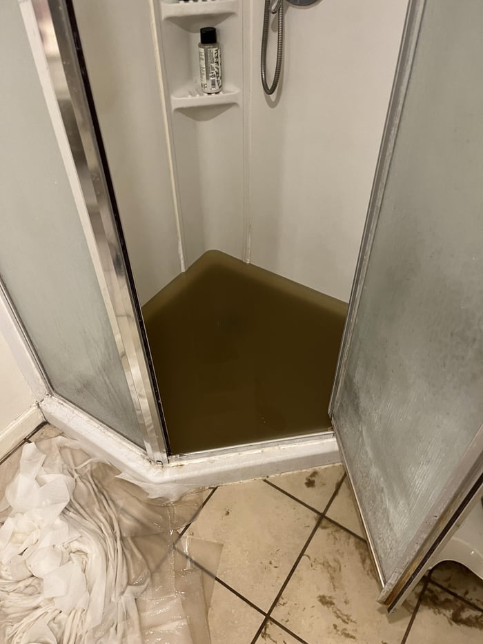 Sewage backup into shower - 9GAG