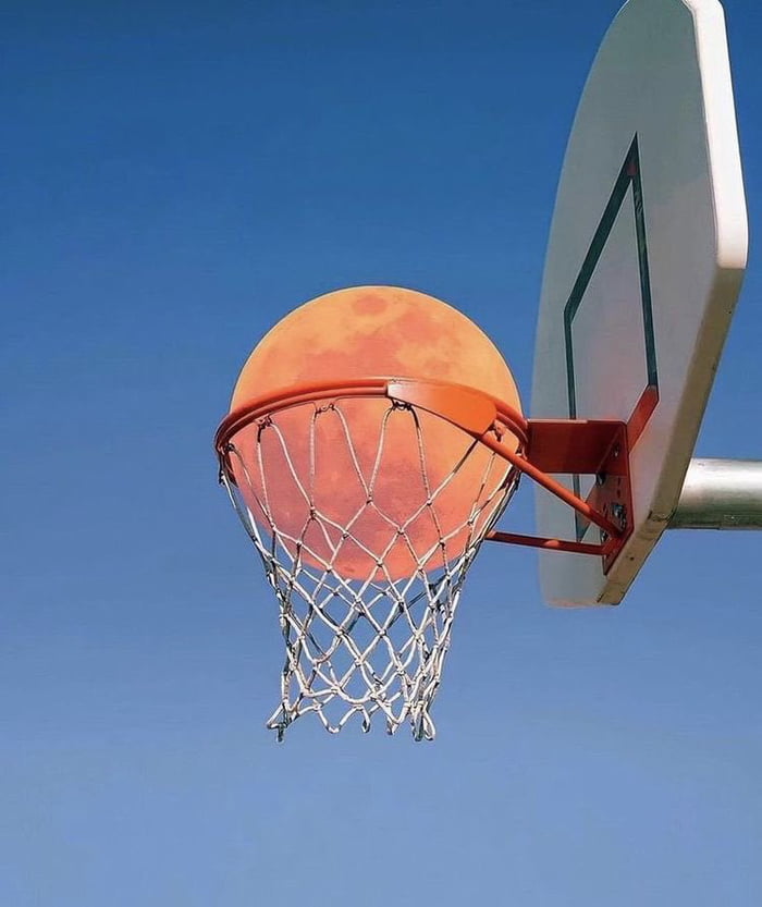 Moon as basketball. - 9GAG