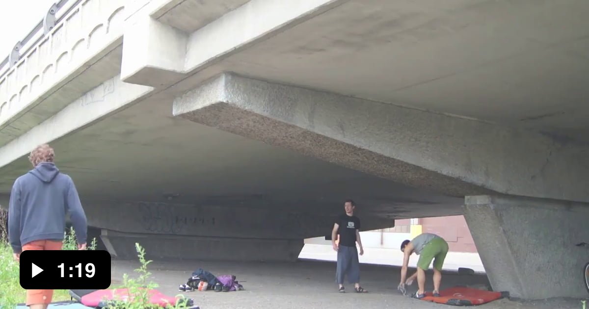 The legendary full line of the Montreal bridge (from which the jump