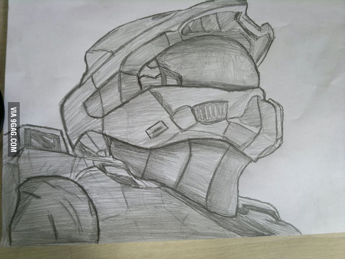 First time drawing Master Chief (from Halo) What do you guys think? And ...