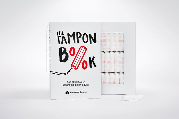 Tampons in Germany have a normal 19% VAT, books only 7%. So tampons are ...