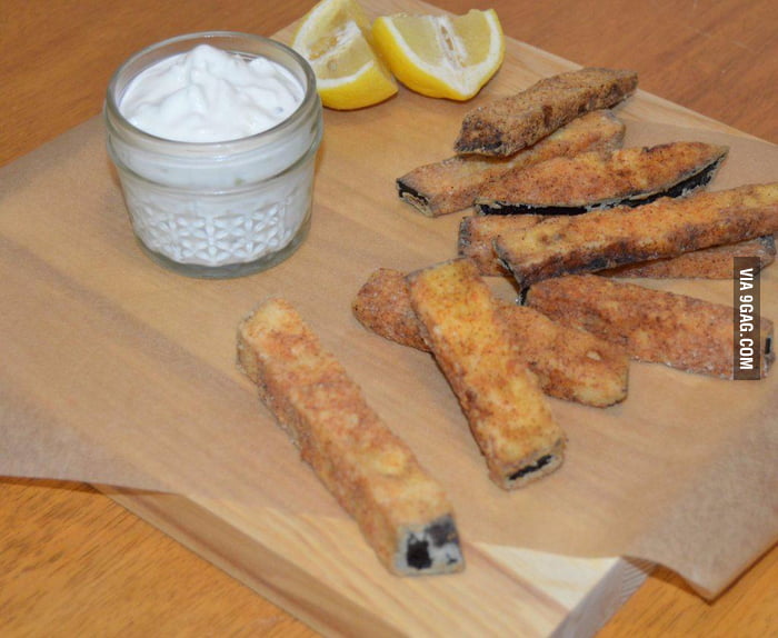 Crispy Eggplant Fries with Creamy Tzatziki Sauce 9GAG