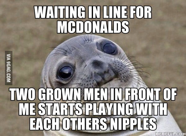 It was so creepy, I wanted to leave cause that's some weird PDA - 9GAG