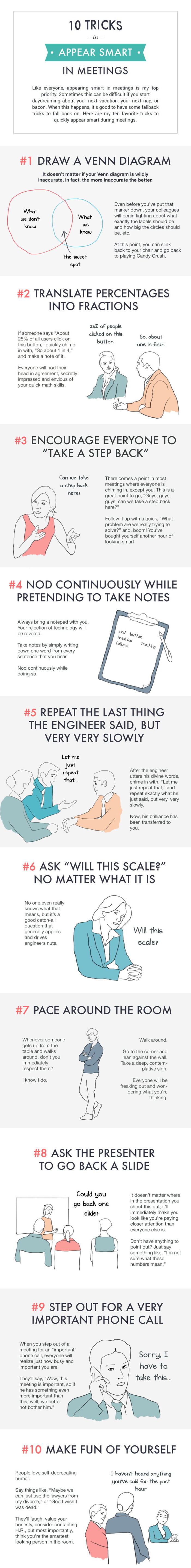 10 Tricks to Appear Smart in Meetings