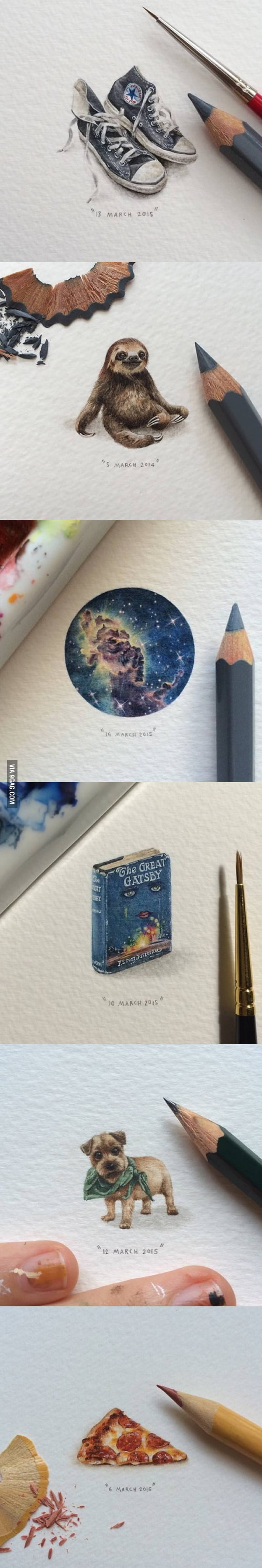 High detailed mini paintings, by Lorraine Loots