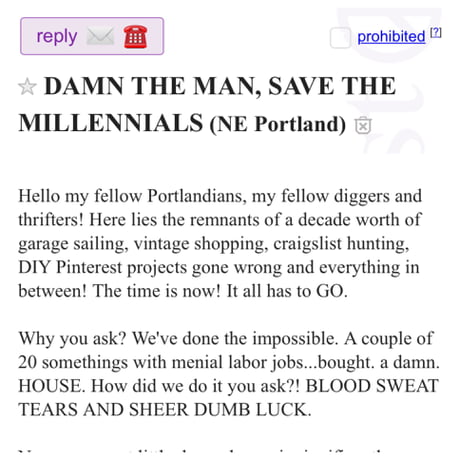 I Saw This Ad On Craigslist I M A Millennial Myself But Sometimes