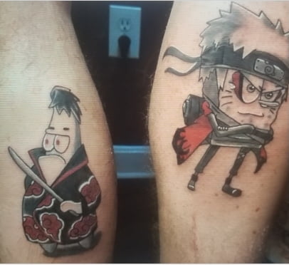 So just the other week I saw the spongebob/Naruto tattoo thinking it was  pretty sweet