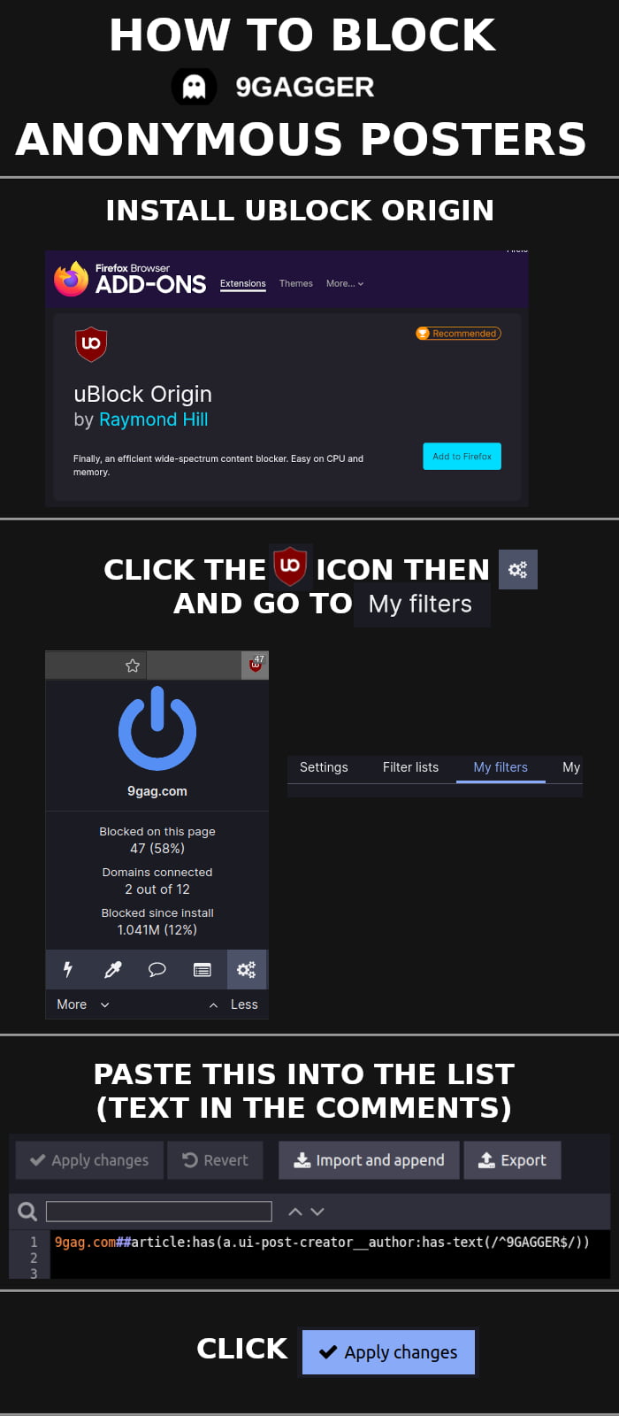 How to block anonymous posters 9gag